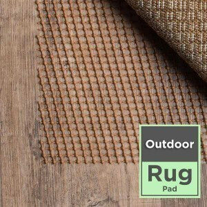 Brown textured outdoor rug pad